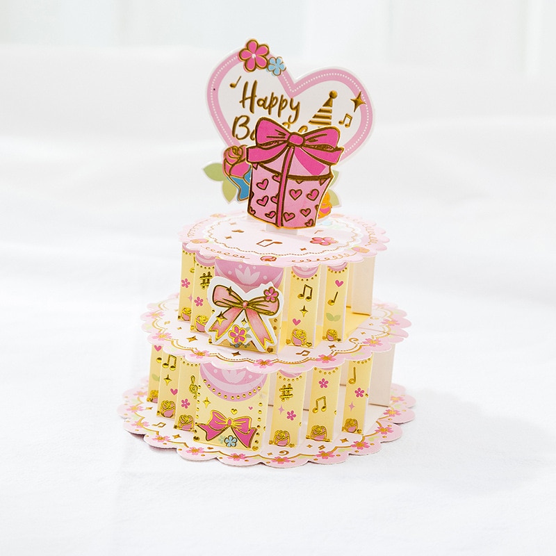 3D Pop-Up Birthday Invitation Card Mermaid Cartoon Animal Card Kids Birthday Cake Greeting Cards Postcards Card with Envel