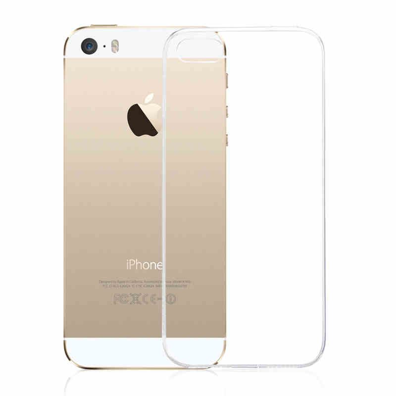 Ultratyndt, blødt tpu-cover i gennemsigtigt silikone til iphone 7 6 6s plus 5 5s se 5c 4 krystalklart 4s tyndt bagcover i gummi