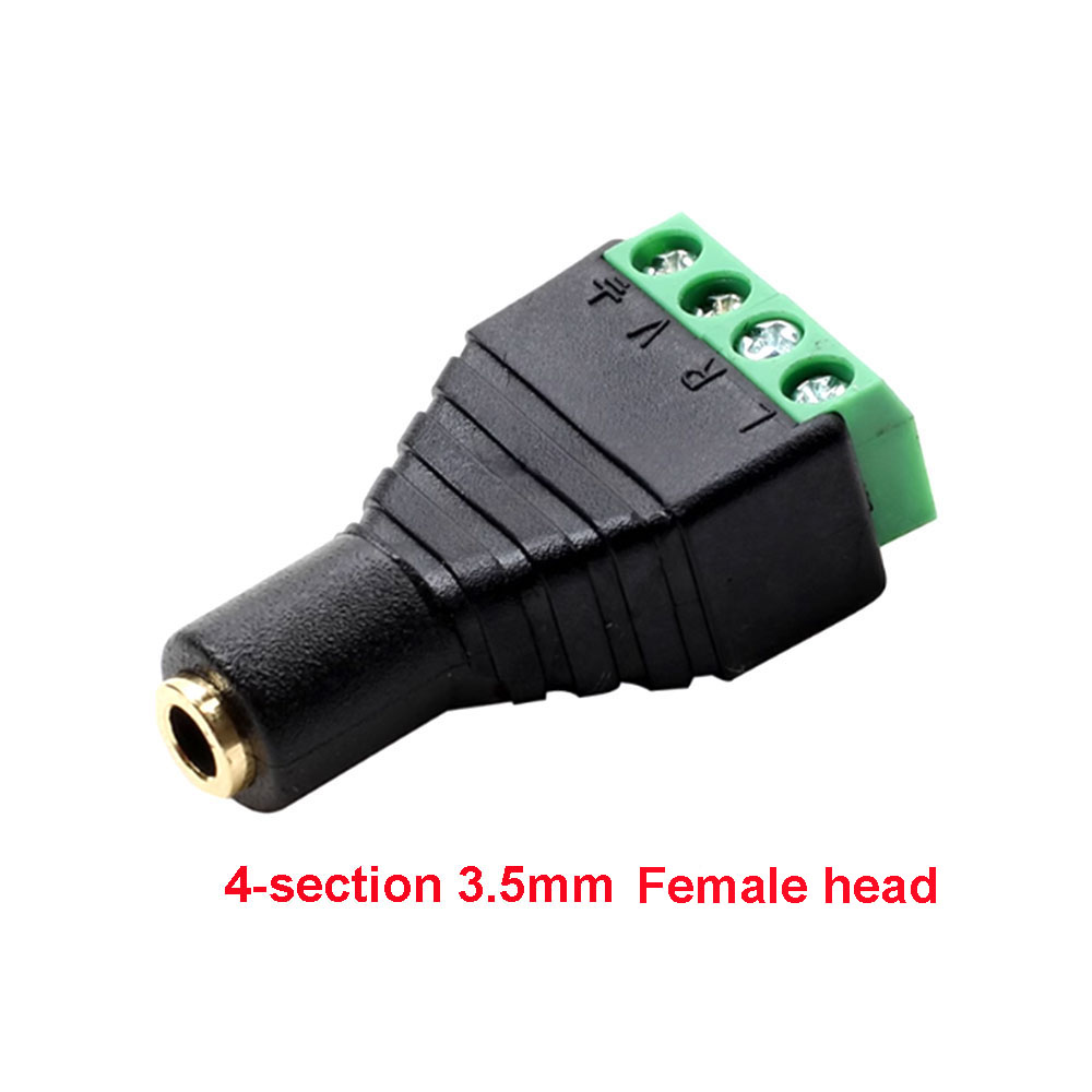 1-10 stuks 3.5mm 6.3mm jack connector stereo adapter 3.5mm RCA audio mono kanaal plug naar schroef terminal audio mono kanaal plug: Bruin / 3P