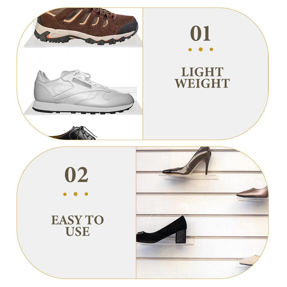 8 st ribbad vägghylla transparent skohållare skårplatta klar plast