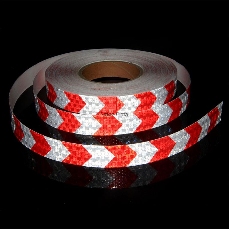 Pegatina reflectante de 1 "x 5M para motocicleta, cinta reflectante de advertencia de seguridad para bicicleta, fluorescente, amarillo, rojo, negro: Rojo