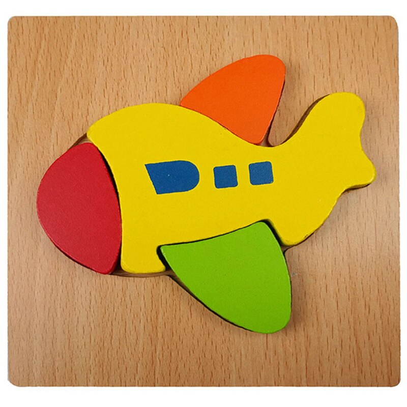 3D Houten Puzzel Cartoon Dier Verkeer Cognitieve Creatieve Kleurrijke Kinderen Vroege Onderwijs Speelgoed Baby Ouder-Kind Speelgoed