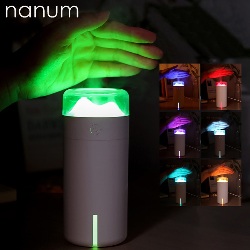 Ambientador para el coche, Humidificador Dashan, USB, Mini difusor ultrasónico de aceites esenciales, vaporizador purificador de aire para la oficina con luz LED nocturna