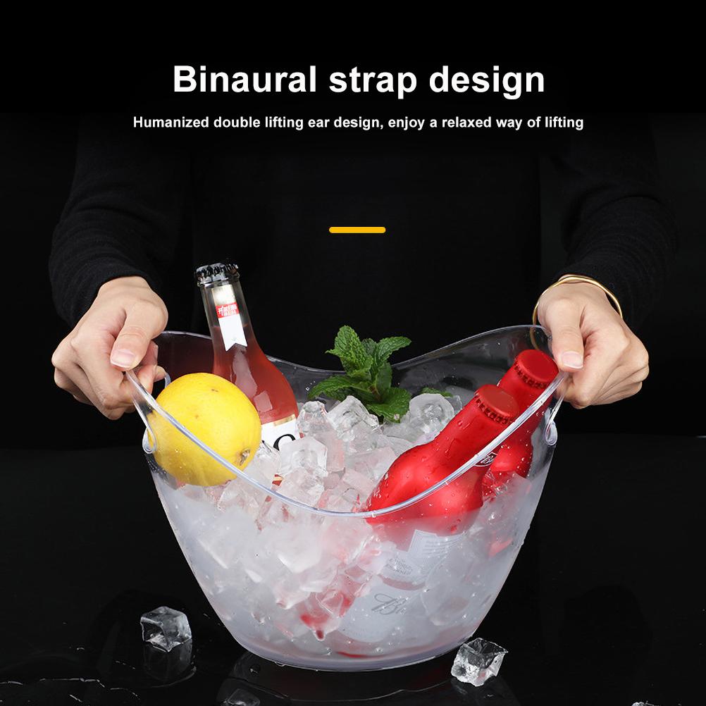 Seau à Glace 5 Litres Seau Champagne Xxl Seau U00e0 Glace Lot De 18 Seaux U00e0 Glace En Plastique Transparent Pour Fêtes Avec Pelle U00e0 Glace Utilitaire En Plastique - Pince De