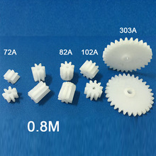 [prov 10 st] modul m = 0.8 kugghjul i plast 72a 82a axel 102a 303a 0.8m växlar leksakstillbehör