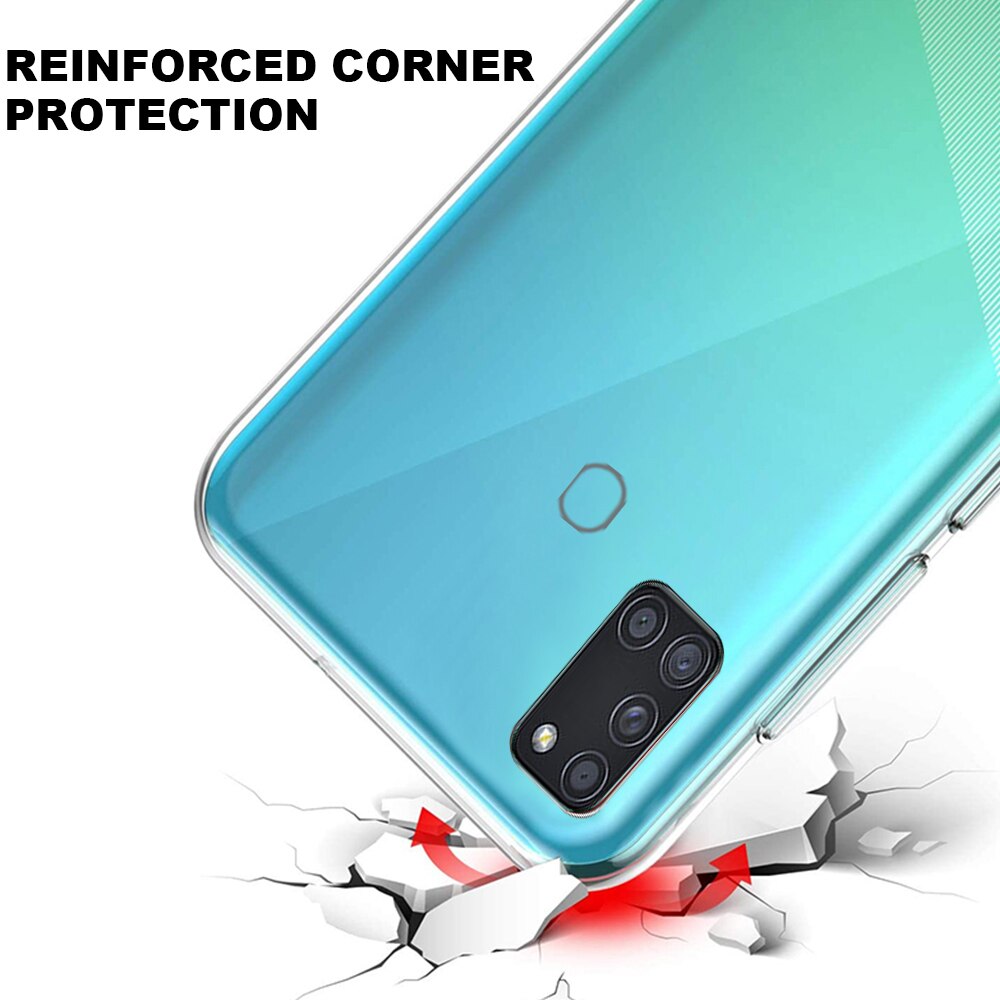 360 Double étui en silicone pour Samsung Galaxy A21S corps Transparent couverture complète pour Samsung A71 A51 A31 A41 A50 A 21S couvre coque