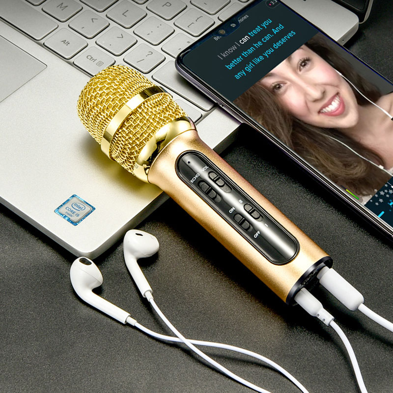 Leehur karaoke handhållen bärbar mikrofon sing recording live trådad mikrofon för dator iphone huawei xiaomi