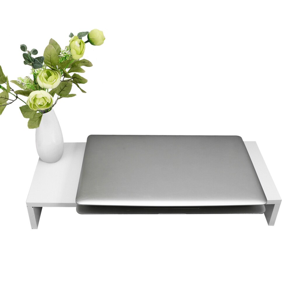 Multi-function Desktop Monitor Stand Computer Screen Riser Thicken Board Rack Laptop Stand Desktop Notebook TV Shelf (White)