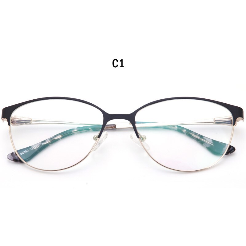 Gafas ópticas de aleación para mujer, anteojos de ojos de gato para miopía pequeña, Marcos para lentes recetados, miopía, hipermetropía, 2022: C1