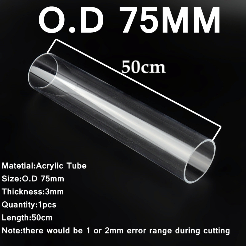 1pc 50cm Länge O.D 50-110mm Acryl Klar Rohr Aquarium Aquarium Liefert Hydrokultur Bewässerung garten Plexiglas Rohr Kanüle: Gelb