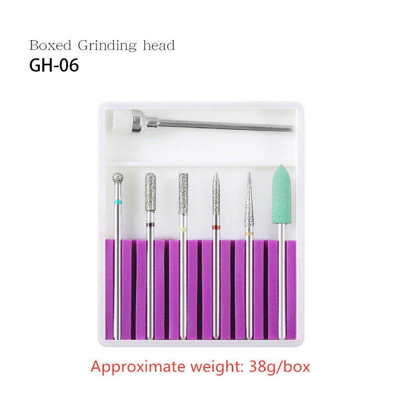 7Pcs/Set Tungsten Steel Nail Drill Bit Drill Ceramic Nails Things Punte Fresa Unghie Head Sanding for Nail Art: gj0389-06