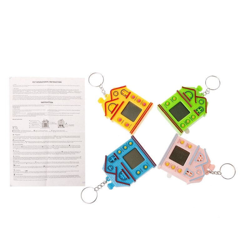 1PC Mini House LCD Virtual Digital Pet Electronic Game Machine With Keychain