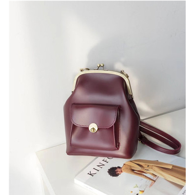 Bolso de Mujer con Clip a la , bolsos de hombro tipo bandolera de piel sintética, bolsos de de para Mujer, bolsos de mano para Mujer, Bolsa para Mujer: Borgoña