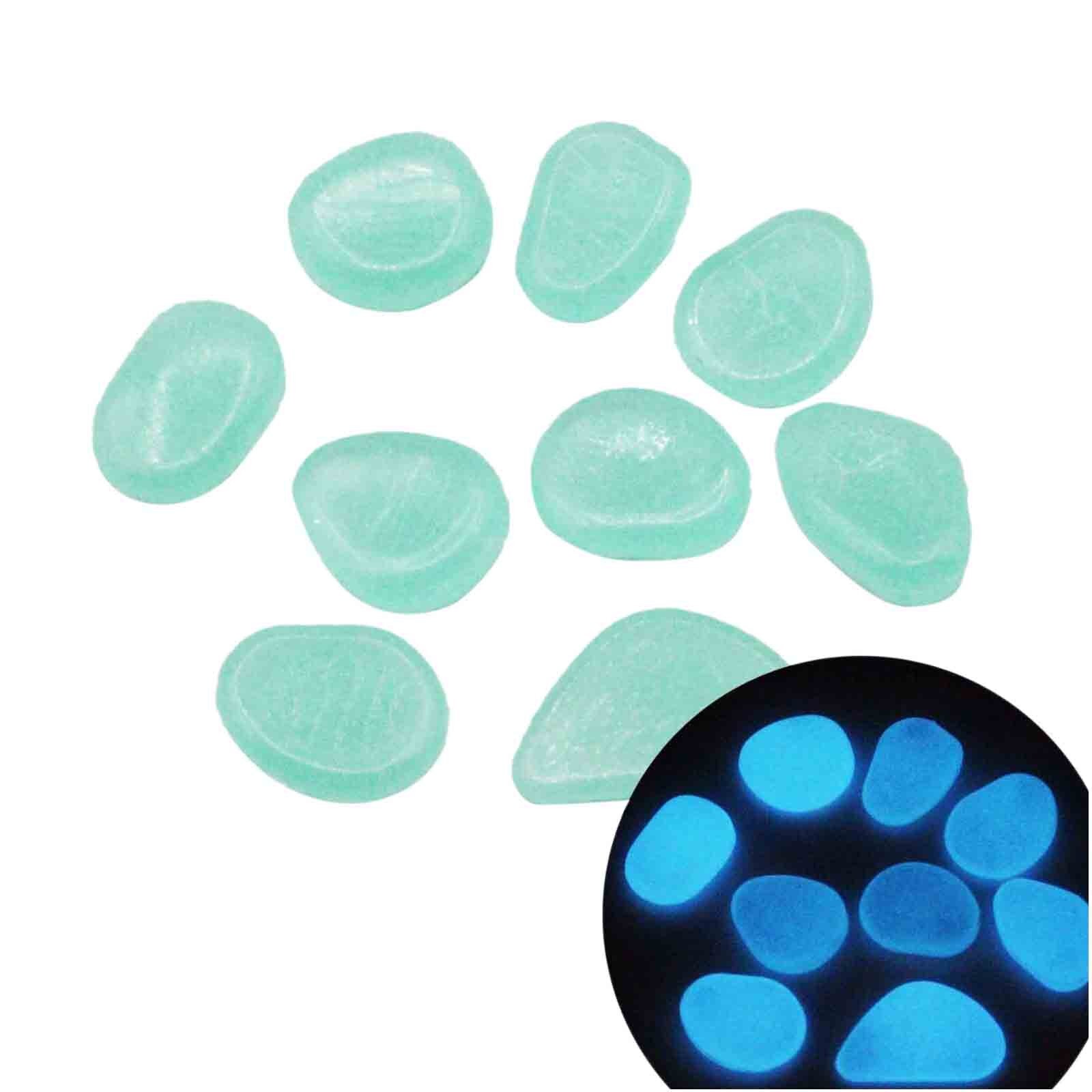Glow in The Dark Pebbles Luminous Stones Rocks For Garden Glowing Aquariums Fish Tank Walkways Path Patio Lawn Decor 100PCS: F