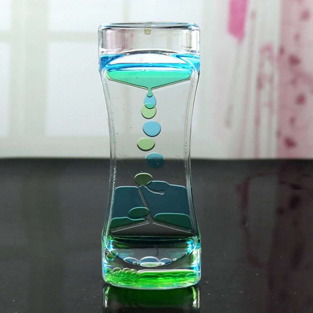 Drip Olie Acryl Zandloper Desktop Gekleurde Decoratie Vloeibare Motion Bubble Zandloper Liquid Drijvende Olie Zandloper Speelgoed