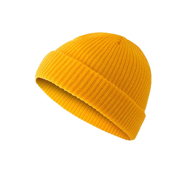 Solide strick kappe männer Frauen Mütze Ski stricken Deckel Hüfte-hüpfen Winter Warme unisex Wolle Hütte Winter Hüte Für Frauen: Gelb
