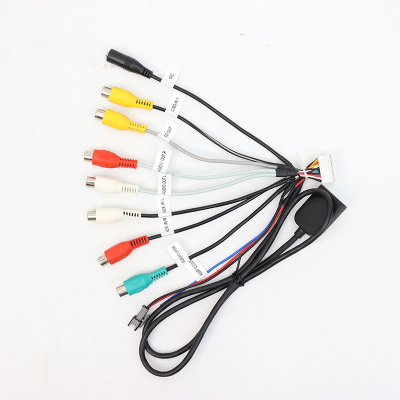 Car Head Unit Stereo Wire Harness Kit Compatible For XY AUTO Android Solution Interface RCA USB GPS 4G Antenna Audio Video Cable: WHITE