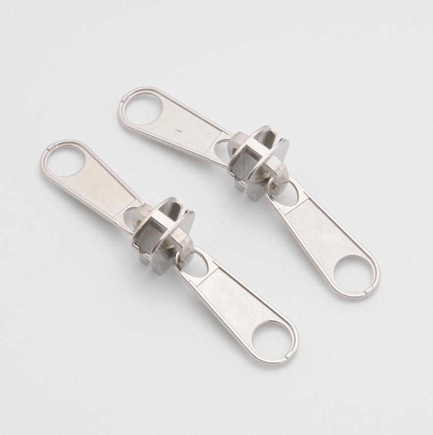 2 piezas No.5 n° 8 no cerradura de cremallera deslizante doble presión tab negro de la protección del medio ambiente gruesa doble-cara grande n° 10 cuerpo de cremallera