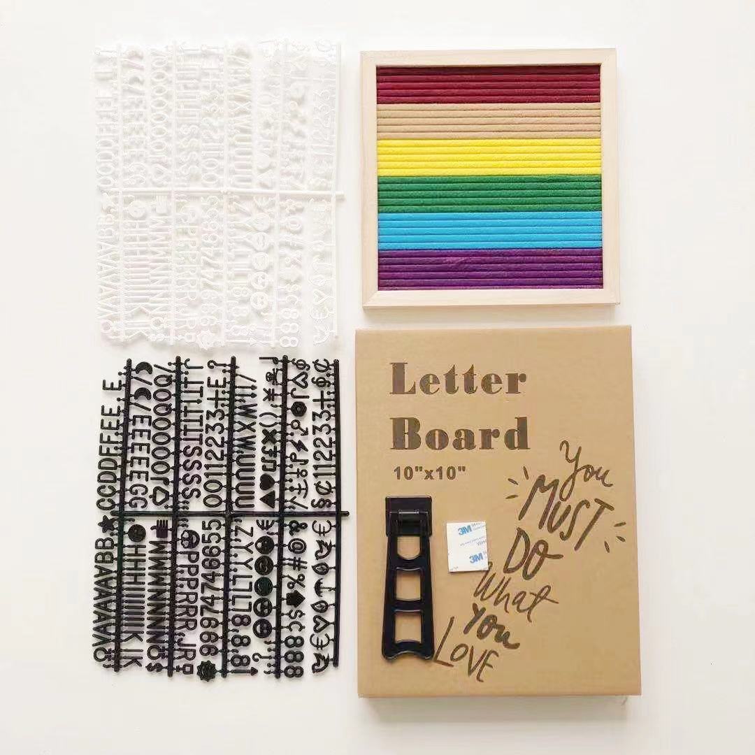 Family Felt Letter Message Board Baby Picture Frame Kids Photography Growth Commemorative Room Decoration: rainbow