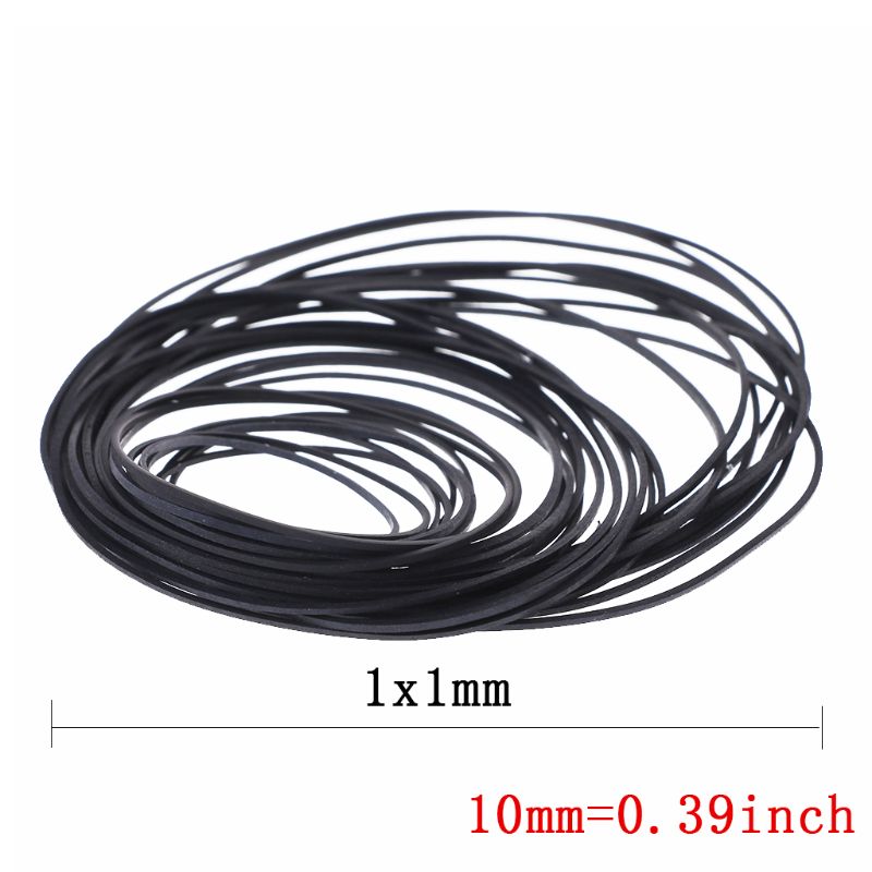 Assortiment de bandes en caoutchouc pour magnétophone 1x1mm, 30 pièces, mixtes, plates et régulières, compatibles avec les enregistreurs vidéo et les lecteurs DVD