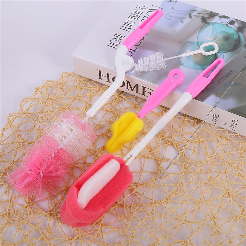 5 pièces bébé biberon brosse éponge nettoyant paille mamelon outil de nettoyage