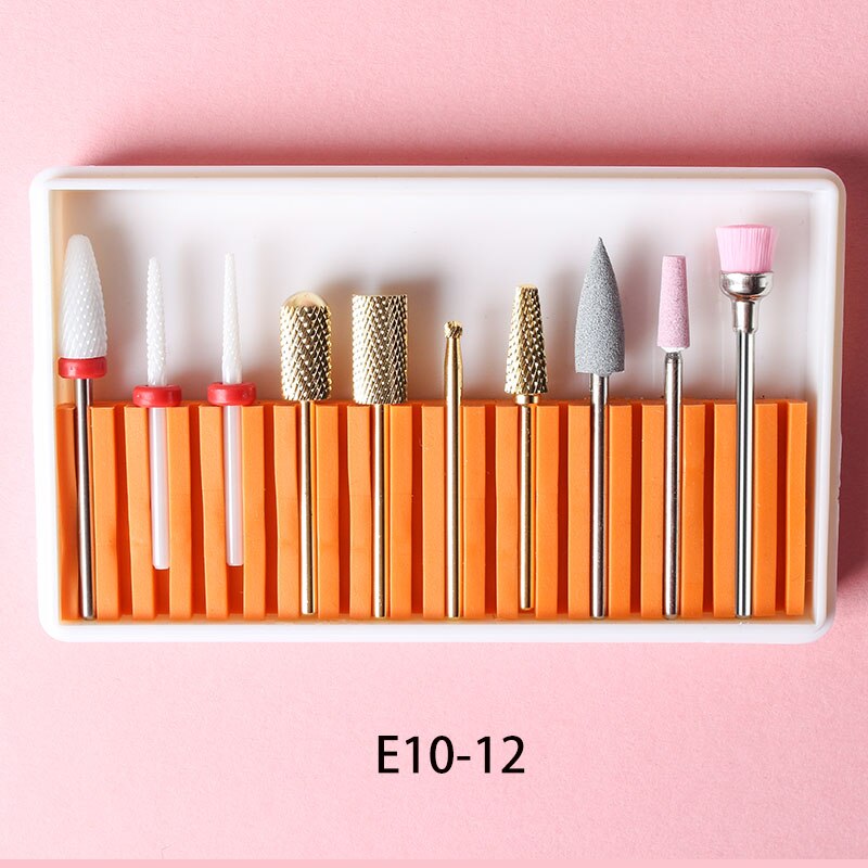 10Pcs/box Cone Tip Ceramic Electric Cuticle Clean Rotary Manicure Sander Tool Grind Head Mill Cutter Pedicure Nail art Drill Bit: 12