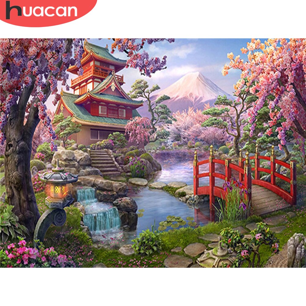 HUACAN 5D diamant peinture maison pleine perceuse bricolage diamant broderie mosaïque paysage arbre artisanat Kit décoration de la maison