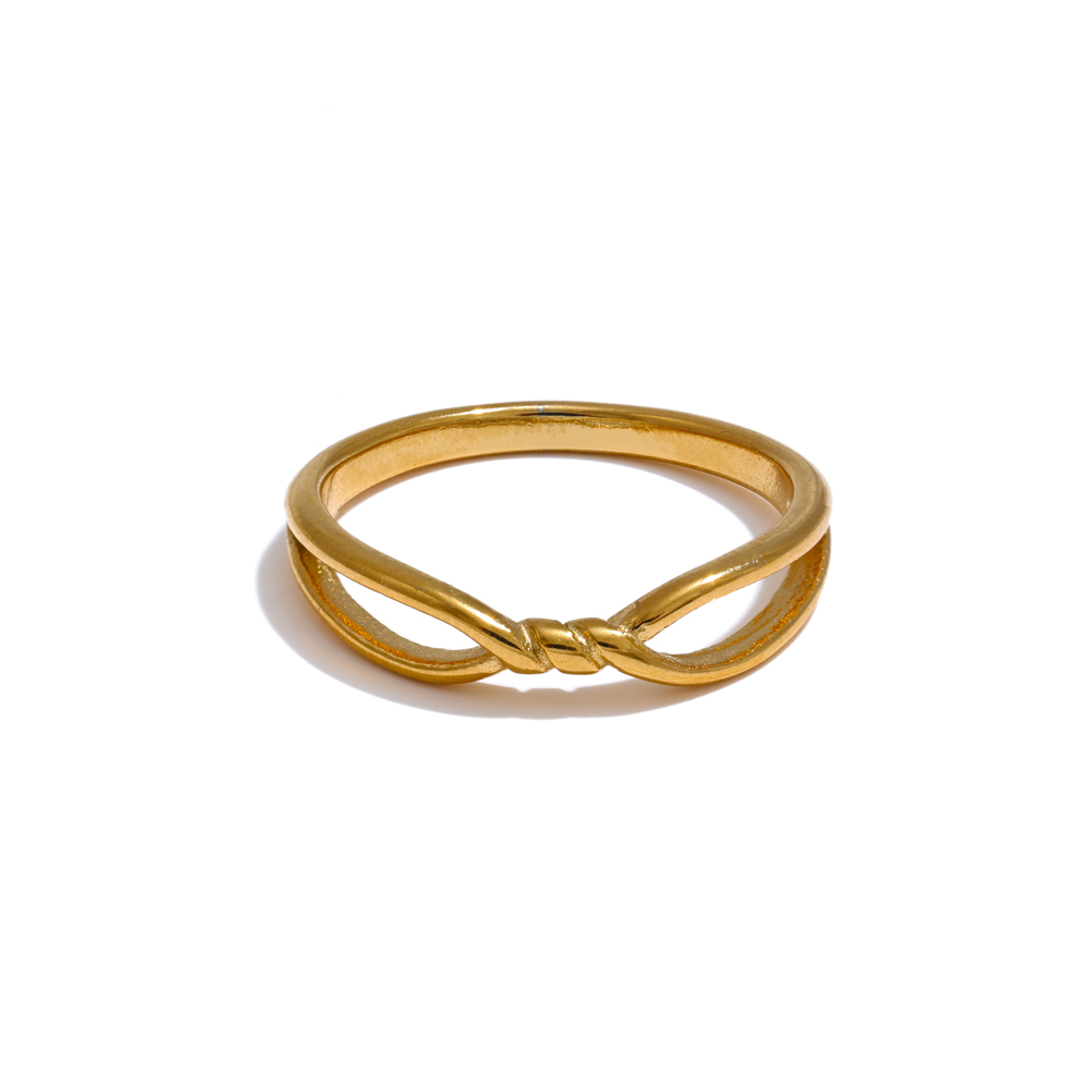 Yhpup-Anillo minimalista de acero inoxidable para mujer, sortija fina geométrica de Metal, joyería resistente al agua,: 9 / Blanco