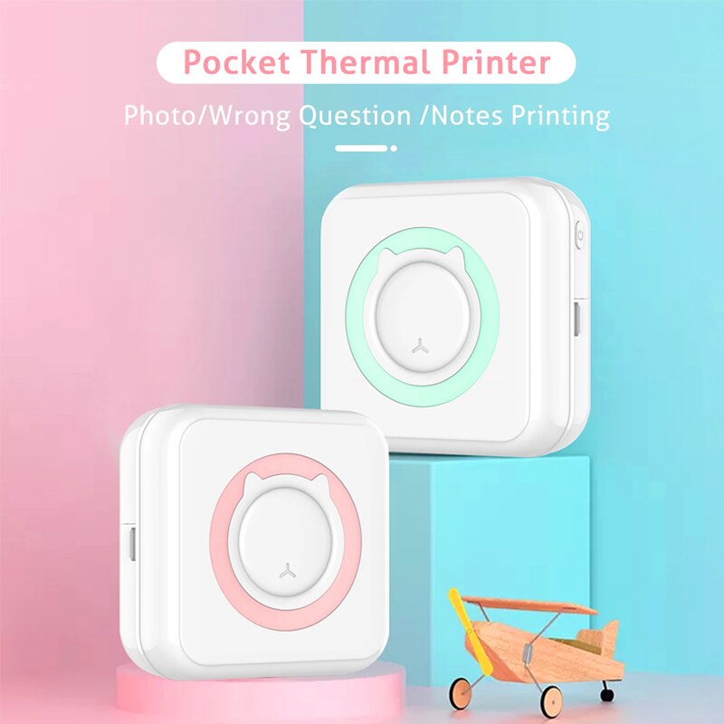 Pocket Thermal Printer Portable Mini Wirelessly BT Connect 200dpi Photo Label Memo List Printing Wireless Printer Clearly