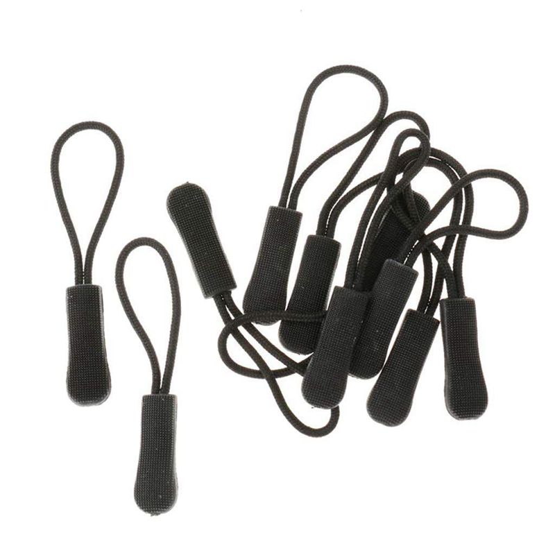 10 Pcs Rits Slider Rits Slip Touw Trekken Puller Afneembare Clip Slider Koord Voor Kleding Tassen Kleding Accessoire Puller Zip hoofd: Default Title