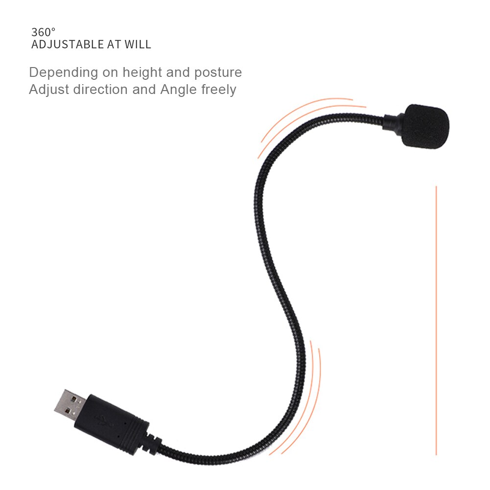 Adjustable USB Laptop Microphone 360 Degree Mic Anti-noise Mini Studio Speech Microphone for Desktop PC Condenser Microphone