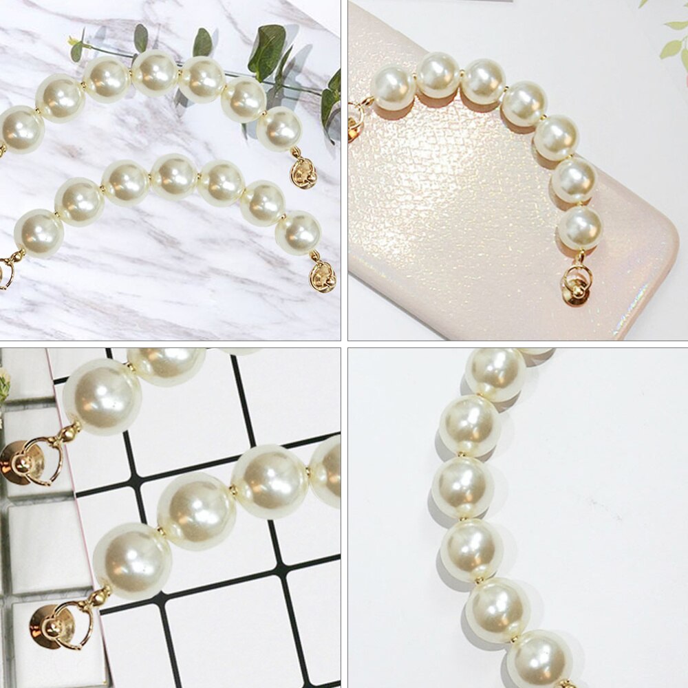 2 stücke praktisch fallen Kette Nachahmung Perle Perlen Finger Kette Stand Halfter