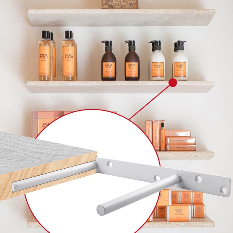 Heavy Duty Floating Shelf Bracket Blind Shelf Support Durable Solid Steel Hidden Brackets With Screws Wall Plugs