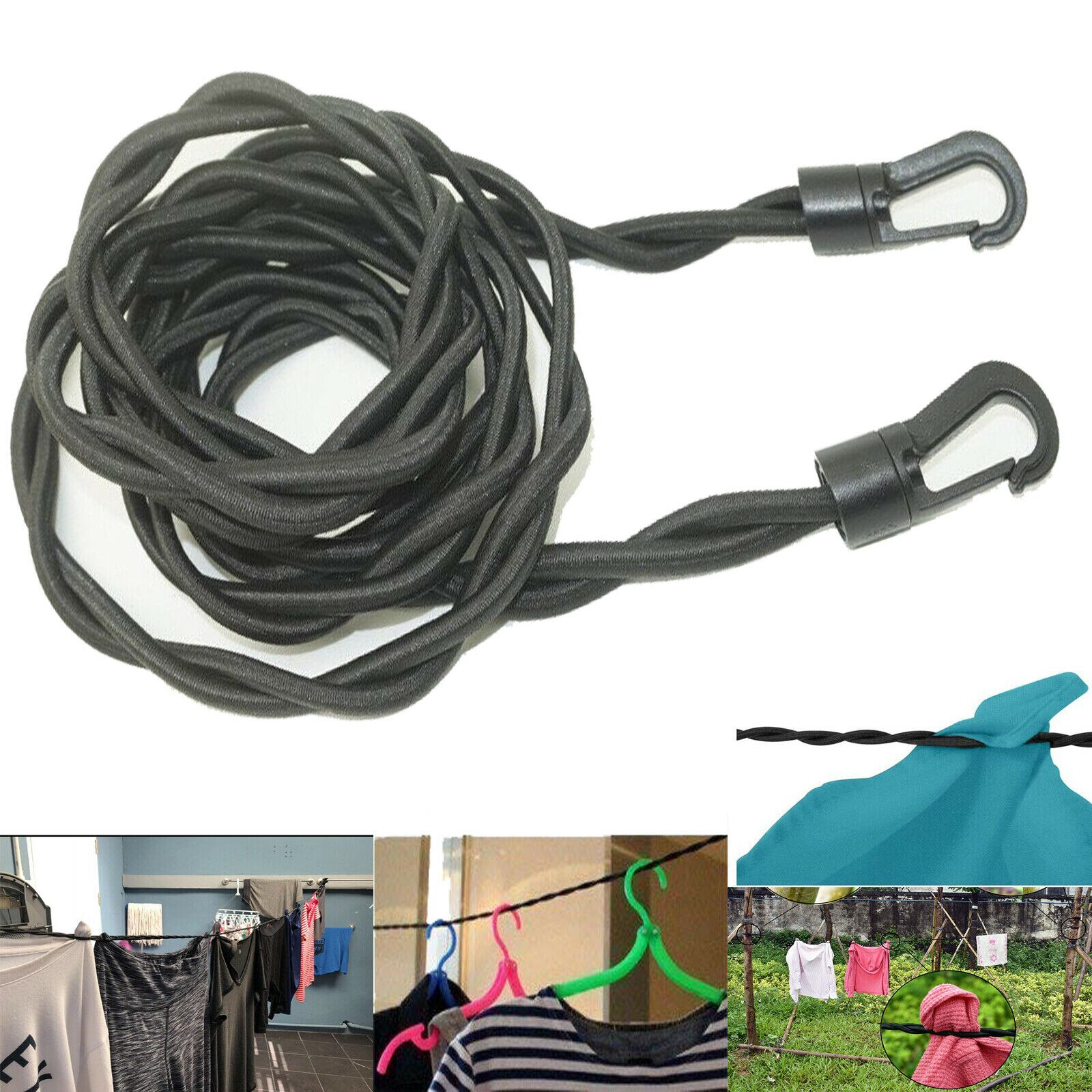 Travel Clothes Line Clothesline Washing Camping Hanging Airer Rope Drier