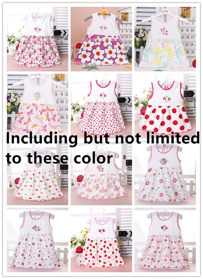 1-3 t vestido da menina do bebê sem mangas infantil meninas vestido de verão estilo princesa algodão roupas vestido de bebê meninas roupas: send by random
