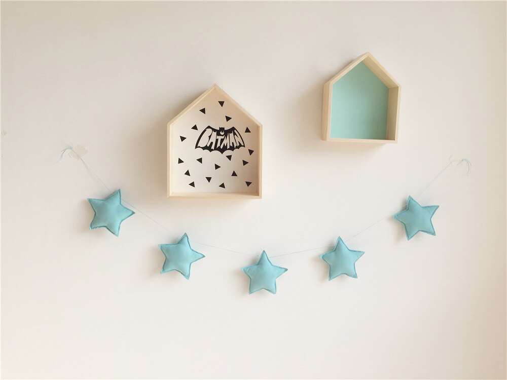 Nordic Baby Room Decoration Handmade Nursery Star Garlands Kids Room Wall Decorations Photography Props Baby Bed Accessories: Green