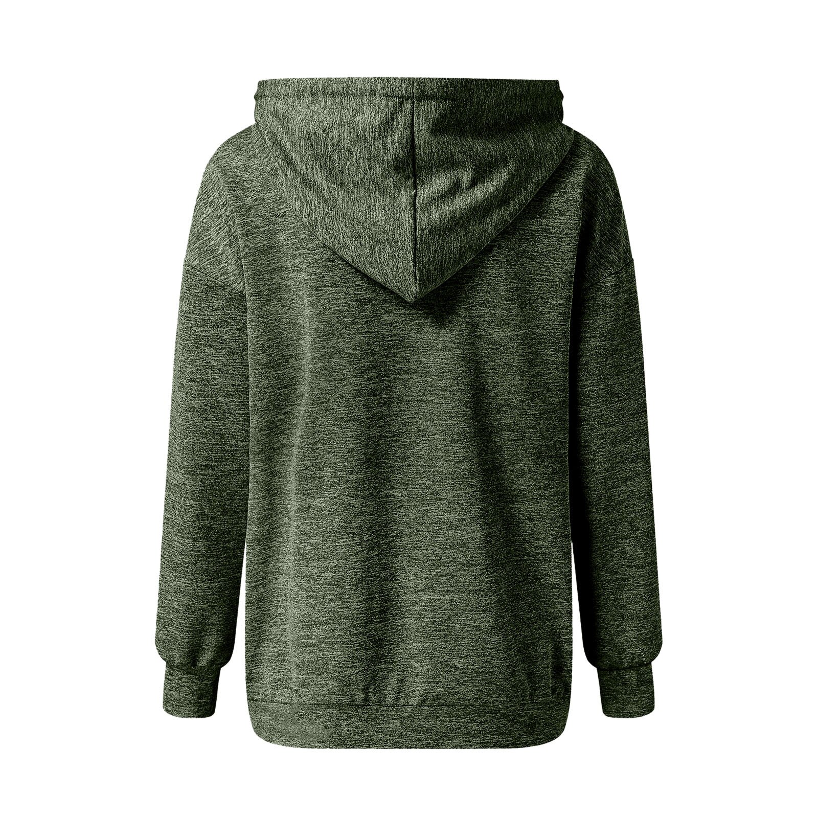 Frauen casual Hoodies Einfarbig Kordelzug Sweatshirts Langarm Tasche HoodieTops Damen Herbst Winter warme Sweatshirt Top