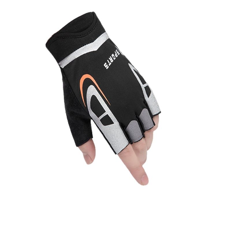 6-10T Halbe Finger Radfahren Handschuhe Mit Reflektierende Streifen Nacht Reiten Anti-Unterhose, strecken, freundlicher Handschuh Sport Für freundlicher