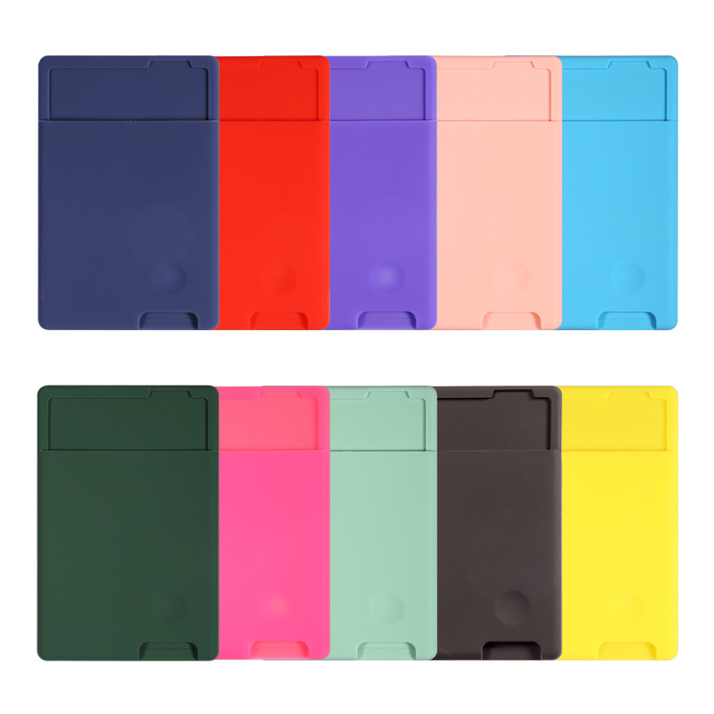 Silikon Telefon Zurück Karte Fall Für ID Kreditkarte Handy Selbst-Kleber Karte Tasche Aufkleber Halter Für IPhone Für android