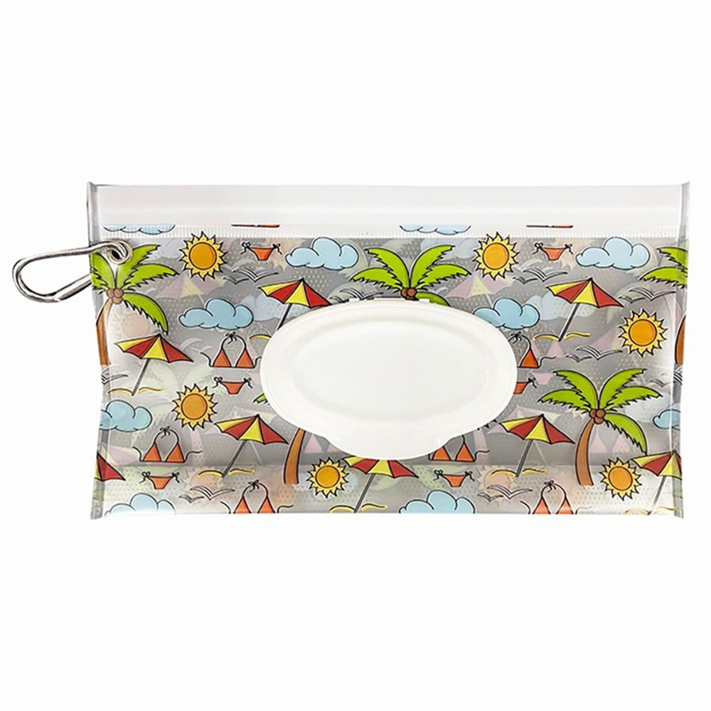 Eva Baby Nat Doekje Draagbare Gesp Doekjes Houder Case Flip Cover Snap-Strap Herbruikbare Navulbare Natte Doekje Buitensue Doos: Transparant