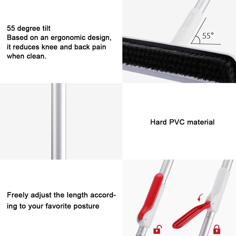 Yocada Scrape and Brush Floor Scrub Brush with Adjustable Long Handle 37&quot; to 51&quot; for Cleaning Bathroom Tile Bathtub Deck