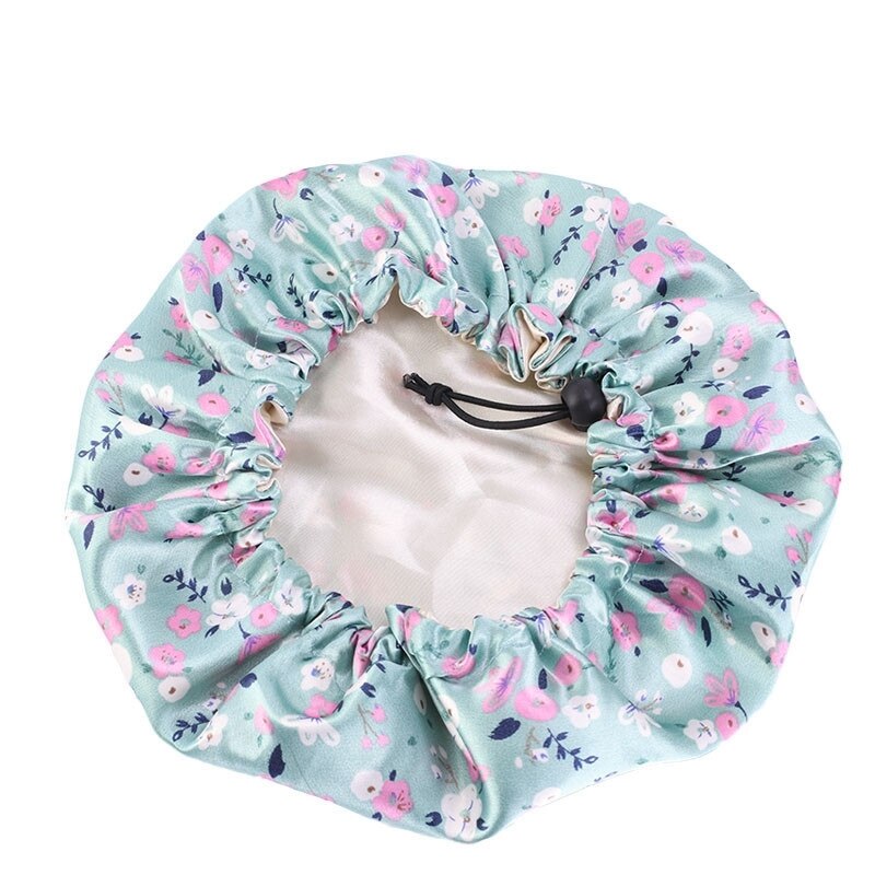 Adjustable Baby Silky Satin Bonnet Double Layer Flower Sleep Caps Girl Night Turban Children Solid Headwear Hat Hair Accessories