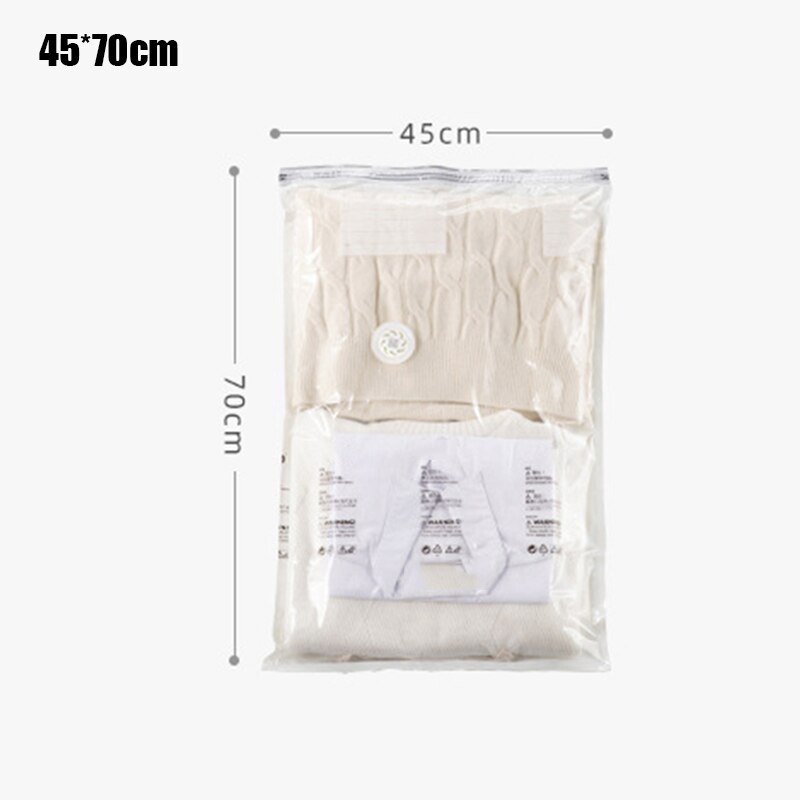 Vakuum Kompression Beutel Kleidung Lagerung Vakuum Tasche platzsparende Garderobe Organizer transparent SNO88: 45x70cm