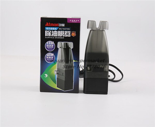 1 stk atman mk -230 sort self suctlon god funktion elektrisk overflade skimmer filter til akvarie