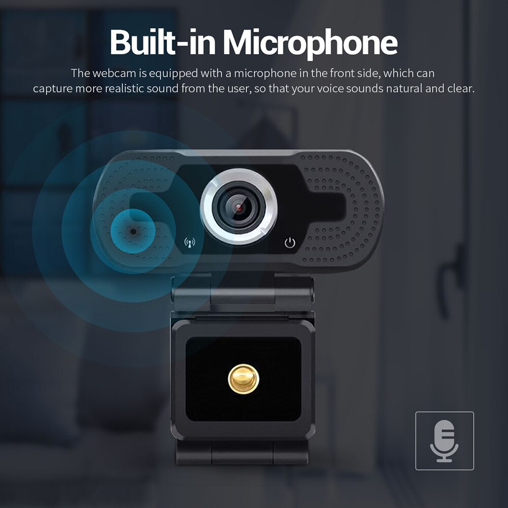 1080P HD Webcam USB Plug and Play Web Camera with Built-in Microphone Widescreen Webcam for Windows / Android / Linux system