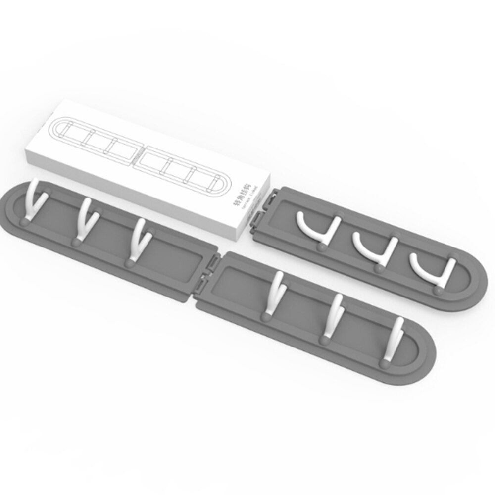 Crochet d'angle mural , cuisine pliable, non perforé, crochet d'armoire à six têtes, porte-serviettes, accessoires de salle de bains