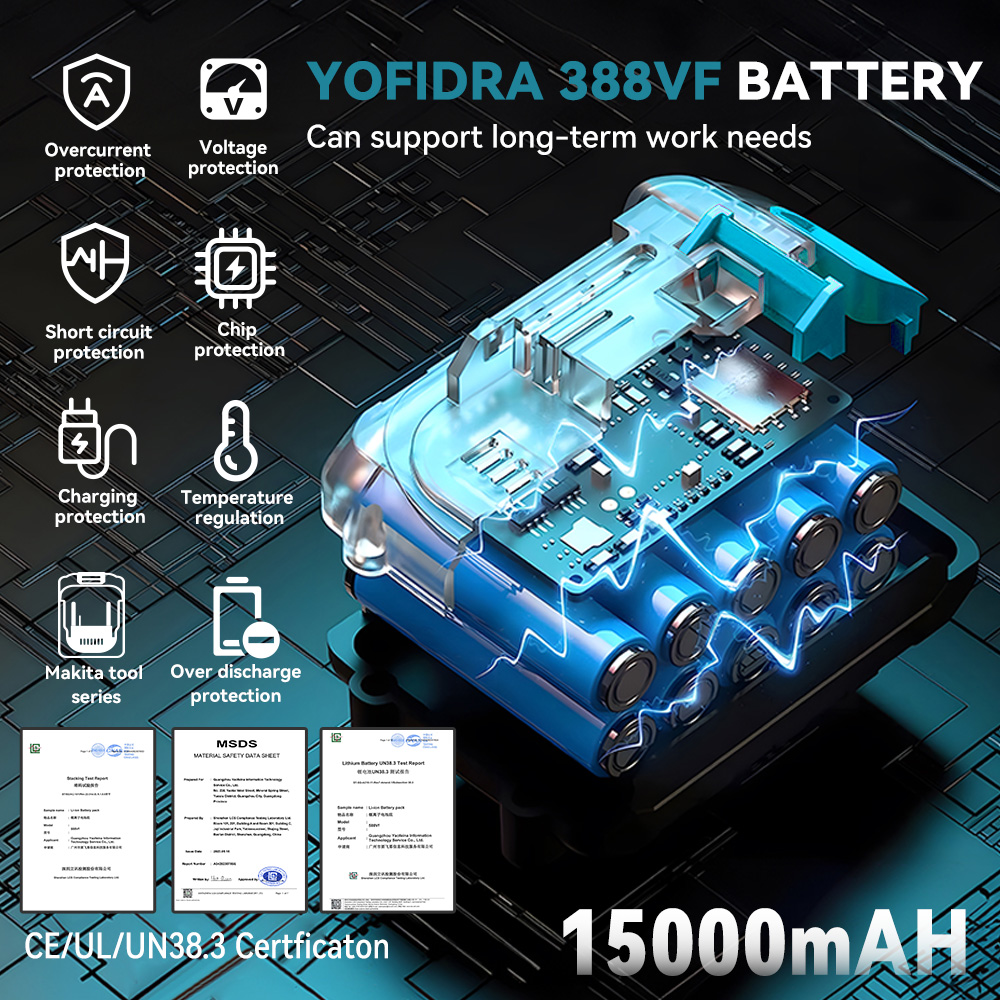 YOFIDRA 388VF 928VF Akku 22500 mAh 3,0 Ah 4,0 Ah Lithium-Ionen-Akku Li-Ionen-Akku für Elektrowerkzeug