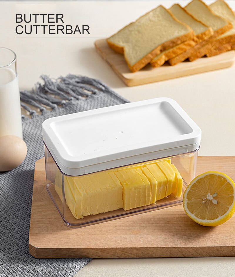 Household Baking Stainless Steel Butter Cutter Kitchen Cheese Storage Box Rectangle Butter Cutting Case With Lid Cooking Tools
