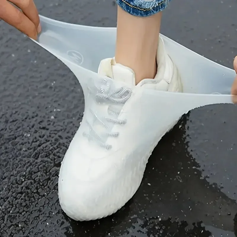 1 par de cubrezapatos de goma para botas de lluvia para uso en exteriores, cubrezapatos impermeables de silicona, cubrezapatos para días lluviosos, lluvia antideslizante reutilizable