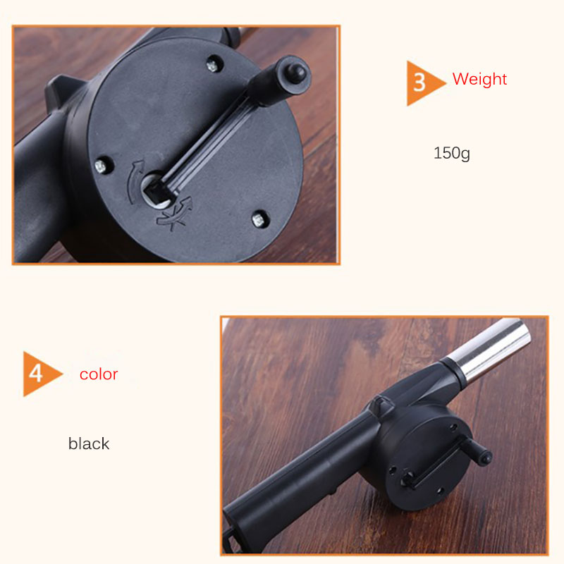 Manual Blower Portable Fan Air Blower Hand Crank Blower BBQ Tools Hairdryer Oven Accessories